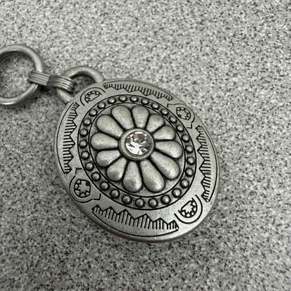 Shyanne Belt Womens Medium Silver Concho Chain Link Western Cowgirl Floral Boho